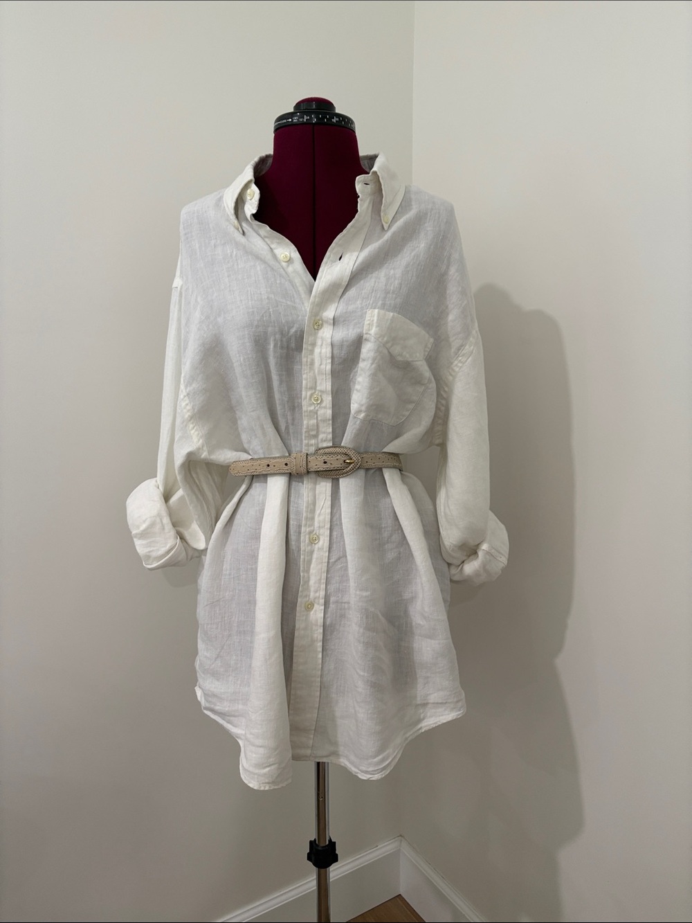 Brooks Brothers White Linen Button-Down Shirt Carrie Bradshaw Shirtdress